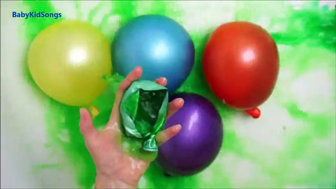 5 COLORS WATER WET BALLOONS LEARN COLOURS BALLOON NURSERY RHYME & FINGER FAMILY SONGS CHILDREN