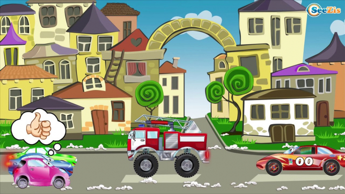 The Big Red Truck on the road | Cars & Trucks Construction Cartoons for children Part 4