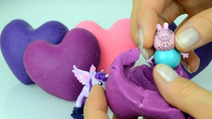 Peppa pig Hearts Play doh Kinder Surprise eggs Dora the explorer Toys Minnie mouse Egg