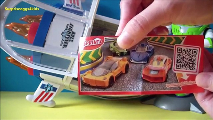 Surprise Eggs Unboxing with Disney Pixar Toy Story 3 Toys Spaceship, Kinder Überraschung