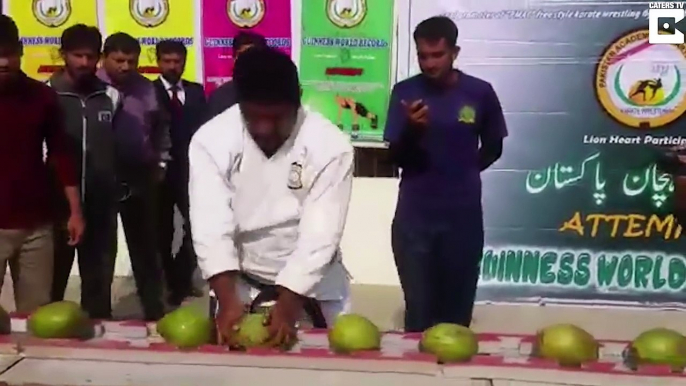 This Man Smashes 45 Coconuts With His Head In 60 Seconds