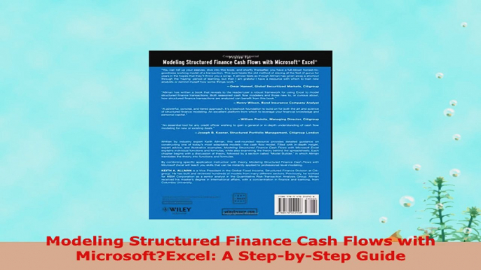 READ ONLINE  Modeling Structured Finance Cash Flows with MicrosoftExcel A StepbyStep Guide