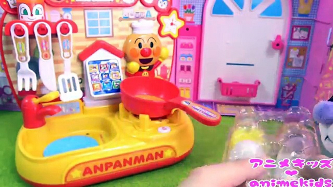 アンパンマン アニメ おもちゃ バイキンマン たまご料理をするよ❤ たまご スライム animekids アニメキッズ animation Anpanman Toy Eggs