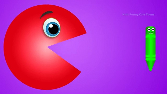 Learn Colors With Pacman For Kids And Toddlers - Packman Crayons - Funny Crayons Video For Kids