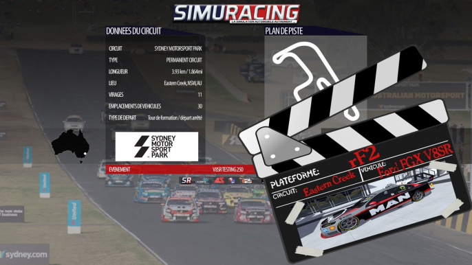 Tour de piste à Eastern Creek en Ford Fgx V8 Supercars sur Rfactor 2