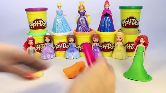 PLAY DOH Sparkle dresses 8 Disney Princess Magiclip dolls Elsa Anna Glitter Glider Ariel R