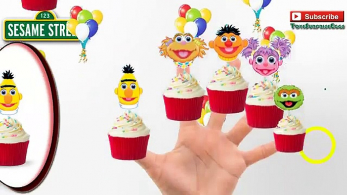 Sesame Street Cupcake Finger Family Rhyme Lyrics Ernie and Bert, Muppets Kermit Sesamstrasse Puppen