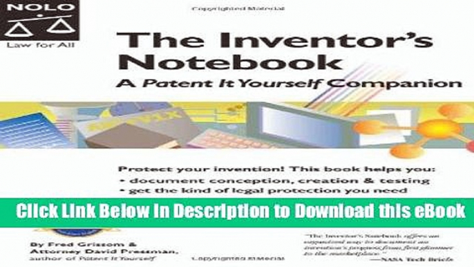eBook Free The Inventor s Notebook: A Patent It Yourself Companion 4th Edition Free Online