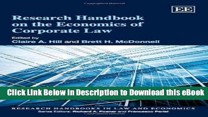 eBook Free Research Handbook on the Economics of Corporate Law (Research Handbooks in Law and