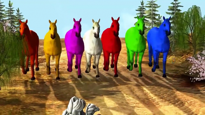 3D Caballo Colores de Canciones | Caballo de Rimas Para Niños | Color de la Canción Para Niños | Caballo Video Fo