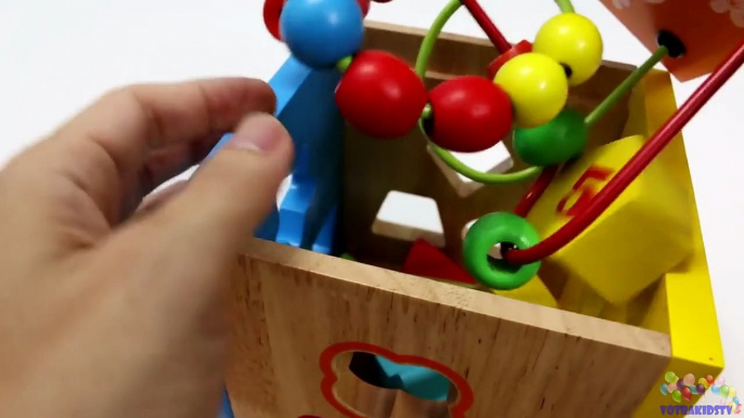 Learning Shapes Colors with Wooden Box Bead Maze Toys for Children--USWhH