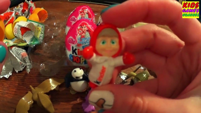 Kinder Surprise Eggs Masha and the Bear Pororo Truck Kids Toys 킨더조이 와 뽀로로 트럭과 라바 장난감 Маша