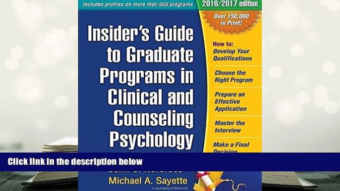 Popular Book  Insider s Guide to Graduate Programs in Clinical and Counseling Psychology: