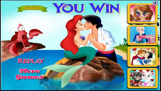 Ariel Kissing Eric: Ariel Sneaks Kisses To Eric! Kissing Games | Kids Play Palace