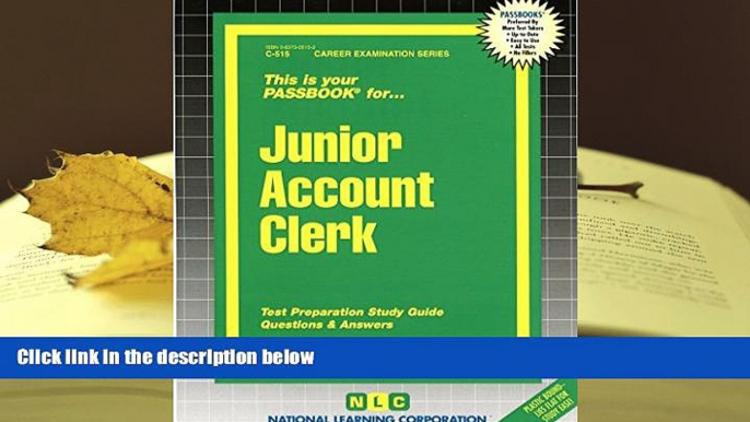 Popular Book  Junior Account Clerk(Passbooks) (Passbook for Career Opportunities)  For Online