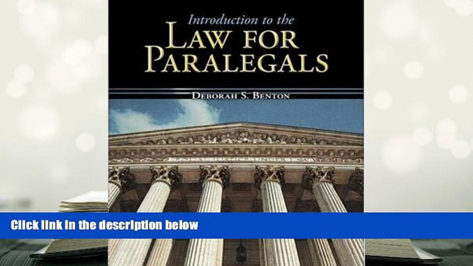 BEST PDF  Introduction to the Law for Paralegals (McGraw-Hill Business Careers Paralegal Titles)