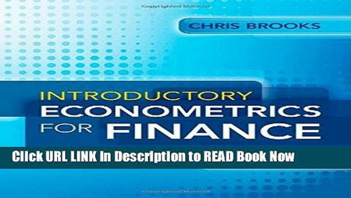 Free PDF Download Introductory Econometrics for Finance Free ePub Download