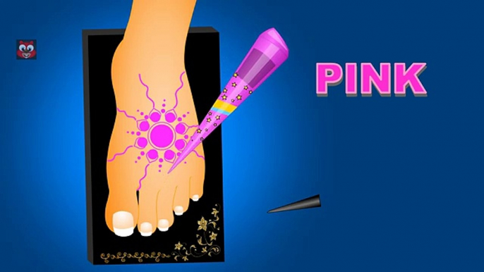 Learn Colors with Surprise Foot Mehndi Art | Colours to Kids Children Toddlers Learning Vi