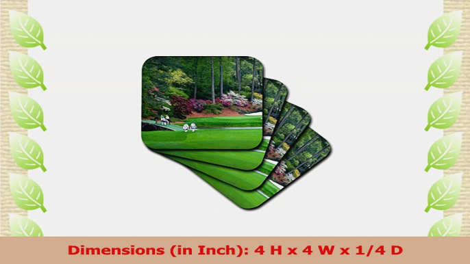 3dRose cst538404 Amen Corner in Augusta Georgia Golfers on Bridge Ceramic Tile Coasters d3cade0f