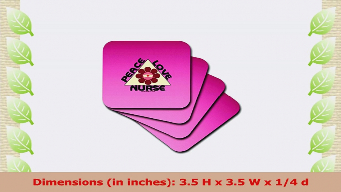 3dRose cst119582 Peace Love Nurse Soft Coasters Set of 8 a788cbb2