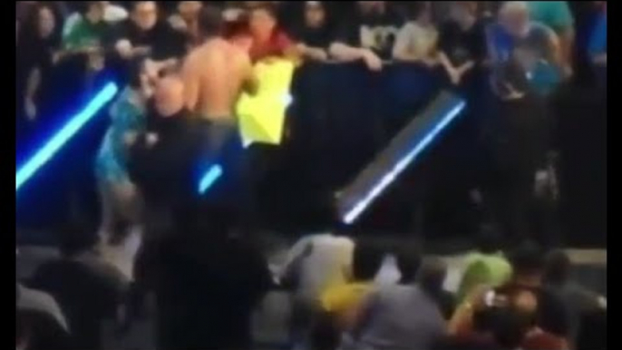 WWE Fan Attacks Dean Ambrose And Gets Rock Bottom By Security Guard