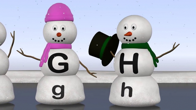 Alphabet Snowmen Teach Letters A to Z - ABC Lesson for Kids