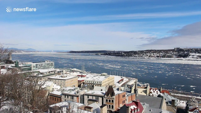 Ice floes on St Lawrence River, Canada