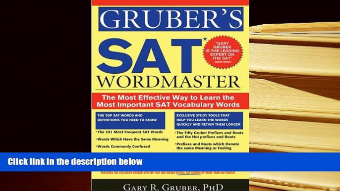 Popular Book  Gruber s SAT Word Master: The Most Effective Way to Learn the Most Important SAT