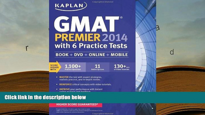 Popular Book  Kaplan GMAT Premier 2014 with 6 Practice Tests: book + online + DVD + mobile  For