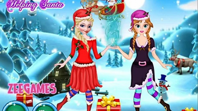 ♛ Disney Princess Frozen Sisters Elsa And Anna Helping Santa Claus - Christmas Dress Up Ga