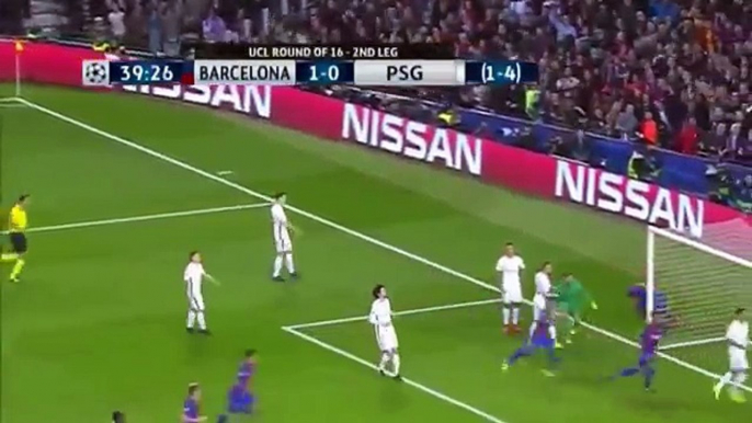 INIESTA Header Goal Barcelona vs PSG 6-1 ( HD )Champions League 08_03_2017