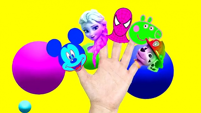 Finger Family collection Spiderman Frozen Elsa Peppa pig Lollipop Nursery Rhymes Lyrics for Kids