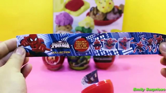 Surprise eggs Kinder Surprise Play Doh Ice cream Peppa Pig Маша и Медведь Cars MickeyMouse Spiderman