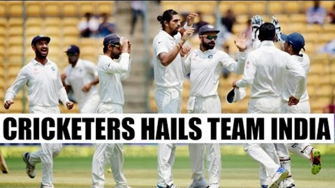 India vs Australia: India defeated Aussies in Bengaluru Test; Cricketers praised | Oneindia News