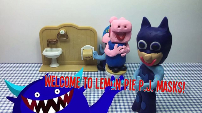 PJ Masks Peppa Pig Play-Doh Stop-Motion Toilet Training Team Owlette, Gekko, Catboy