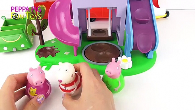 Peppa Pig Wind & Wobble Playhouse Muddy Puddles Weebles Toy Playset