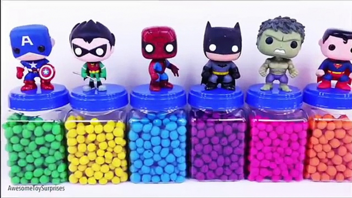 Spiderman Play-Doh Surprise Eggs Dippin Dots Marvel Funko Pop Toy Surprises Learn Colors