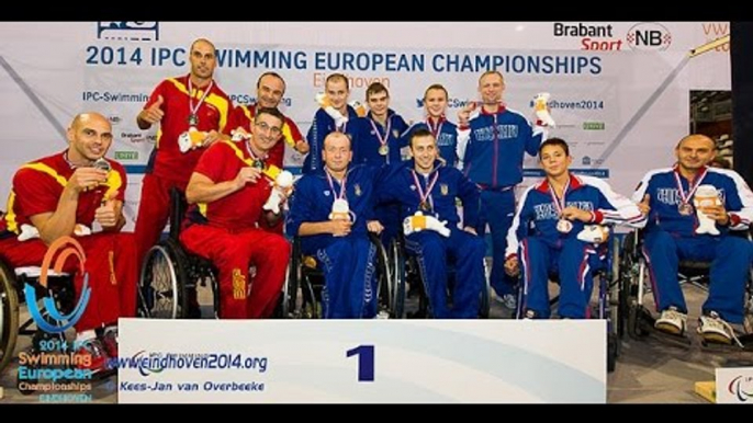 Men's 4x50m freestyle relay 20points | Victory Ceremony | 2014 IPC Swimming European Championships