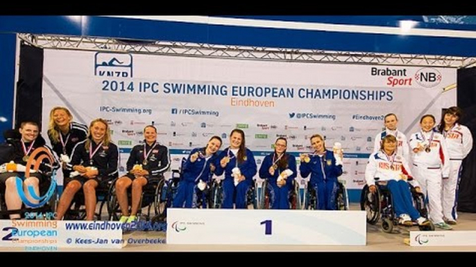 Women's 4x50m freestyle relay 20points | Victory Ceremony | 2014 IPC Swimming European Championships