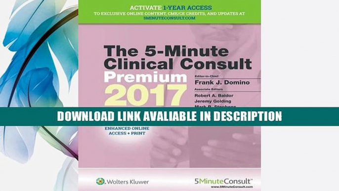 Read Online Free The 5-Minute Clinical Consult Premium 2017 (The 5-Minute Consult Series) By