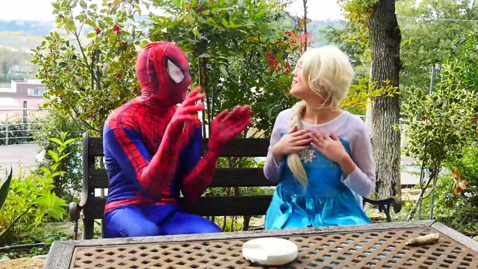 Frozen Elsa & Spiderman FUNNY RAINBOW PRANK! w/ Joker Maleficent Anna Superman Hulk Superh