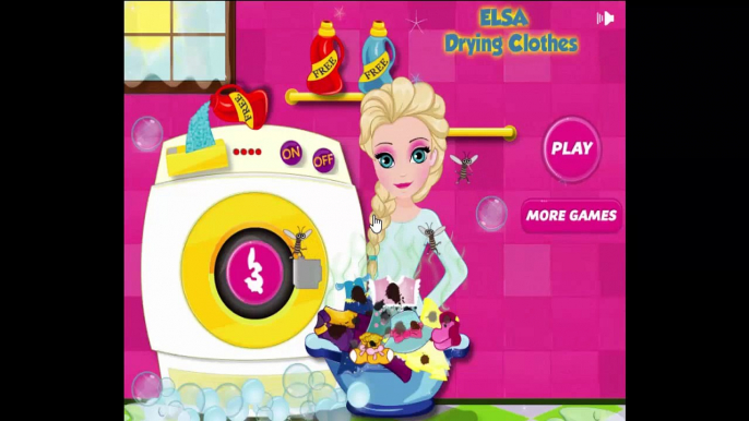 Disney Frozen Princess Elsa Drying Clothes - Girl Games