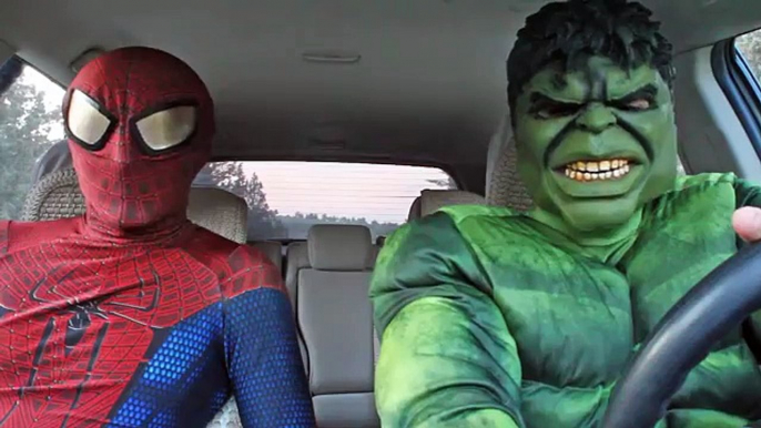 Superheroes Dancing in Car: Spiderman Venom Batman Joker Deadpool Hulk Funny Movie in Real