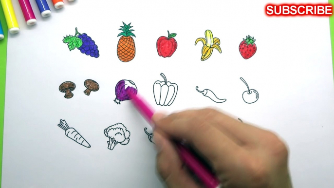 Vegetables Coloring Game and Learning Fruits for Children Funny Colorful Video