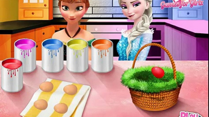 Frozen - Elsa and Anna Eggs Painting. Холодное Сердце: Эльза и Анна готовят еду.