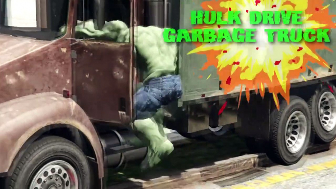 The HULK Smash Superhero Cartoon Drive Garbage Truck At Beach l Nursery Rhymes l Garbage Trucks Rule-jn