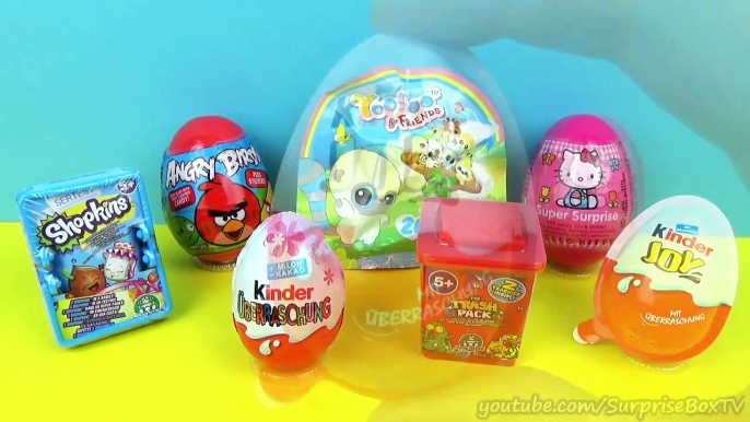 7 Surprise Eggs Yoohoo and Friends Shopkins Angry Birds Kindr Eggs ביצת קינדר ביצת הפתעה-1_GmA9Jz