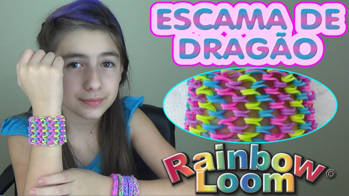 Pulseira Escama de Dragão Rainbow Loom Scale of Dragon Bracelet