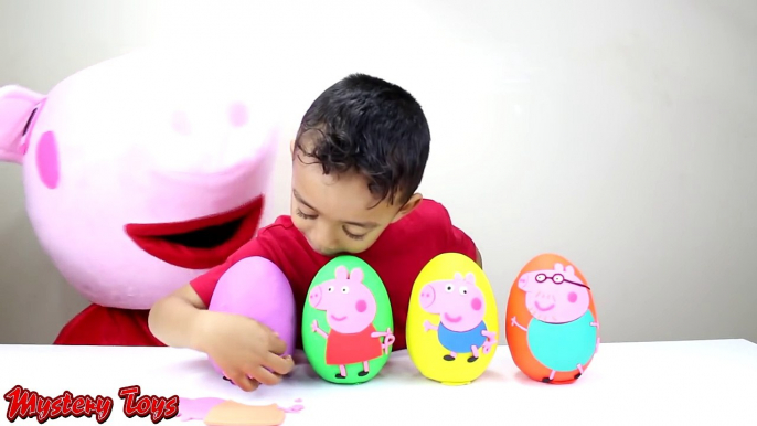 GIANT PEPPA PIG Surprise Egg Play Doh - Nick Junior Toys Frozen Shopkins Elsa