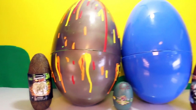 Giant DINOSAUR EGGS Surprise Toy Dinosaurs Jurassic World Toys, Volcano Egg, Dino Dig Videos-2HA